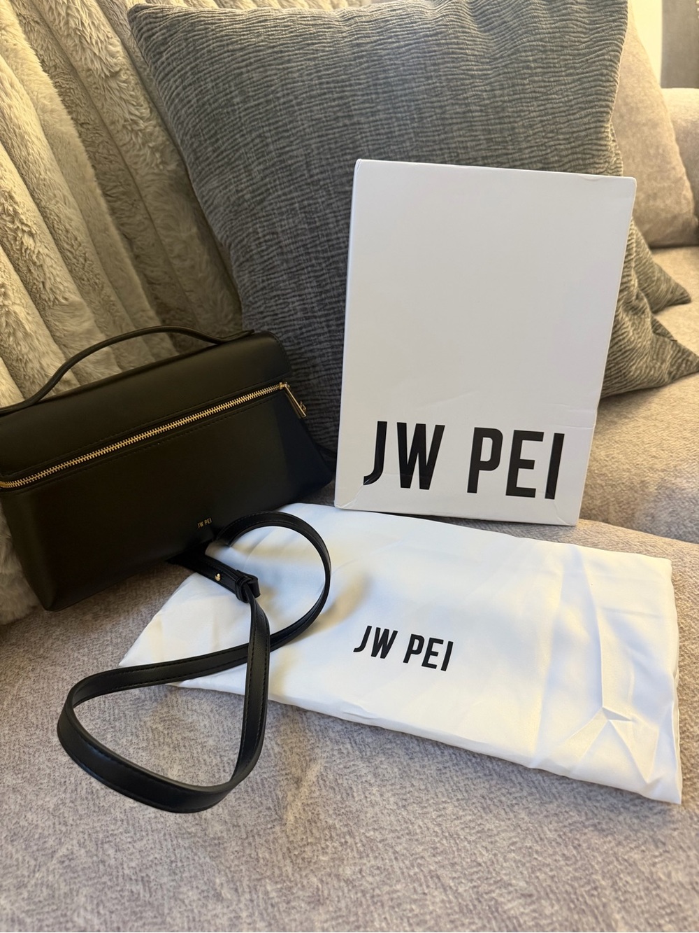 JW PEI Black Vegan Leather Crossbody Bag